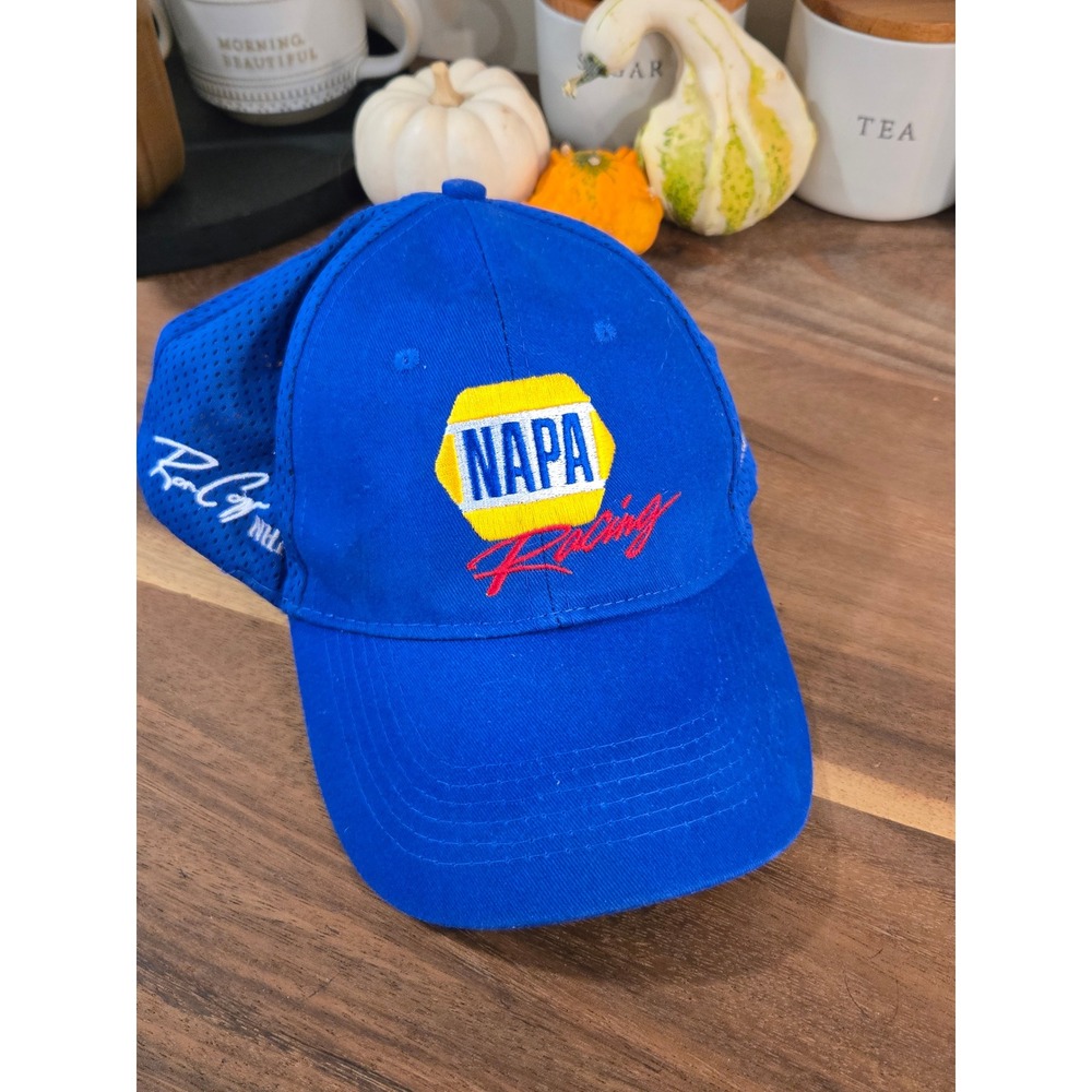 NAPA Racing NASCAR‎ Cup IndyCar Driver Autographed Embroidered Baseball Cap Blue